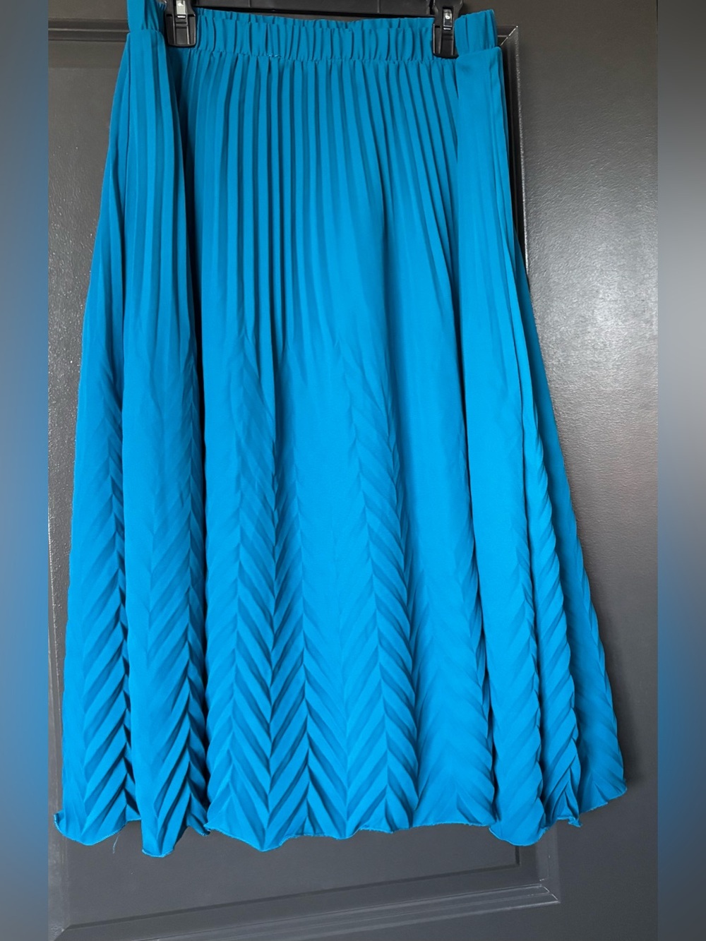 Nanette Lepore Bright Teal Blue Pleated Circle Skirt